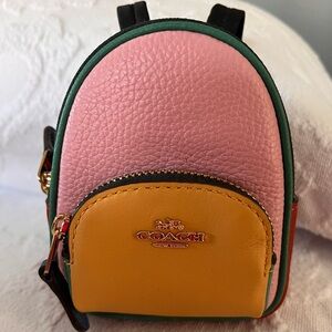 Coach Pink and Yellow Mini Backpack